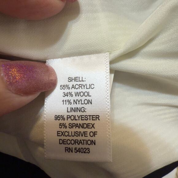 Banana Republic Women's Size 6 Beige Lace Trimmed Jacket  #3512 - Picture 7 of 9